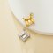 6MM Square Prongs Bezel Pendant Settings,Yellow Gold Plated Stainless Steel Pendant Charm,Minimalist Square Pendant,Simple Square Pendant Blank 1431454