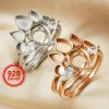 Keepsake Breast Milk Resin Pear Ring Settings Stackable 7x9MM Main Stone Solid 925 Sterling Silver Rose Gold Plated DIY Ring Bezel 1294338