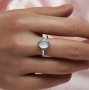 Keepsake Breast Milk Resin Oval Ring Settings,Solid Back 925 Sterling Silver Ring,Pave CZ Stone Ring,DIY Ring Supplies 1222088