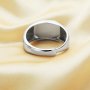 9MM Square Bezel Ring Settings Solid Back Breast Milk Resin 925 Sterling Silver DIY Men's Adjustable Ring 1294222