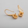 1Pair Multiple Size Oval Bezel Solid 925 Sterling Silver Matte Gold Gemstone Cabochon Prong Hooks Earrings Settings DIY Findings 1706037