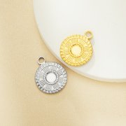 5MM Keepsake Breast Milk Resin Round Bezel Pendant Settings,Vintage Yellow Gold Plated Stainless Steel Pendant Charm,DIY Pendant Blank 1411429