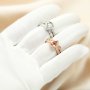 6x8MM Keepsake Breast Milk Resin Pear Prong Ring Settings Stackable Birthstone Solid 925 Sterling Silver Rose Gold Plated Stacker Ring Bezel Set For Gemstone 1294415