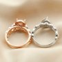 6x8MM Pear Prong Ring Settings Stackable Solid 925 Sterling Silver Rose Gold Plated Bezel Stacker Birthstone Rings Set DIY Supplies 1294412