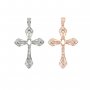 1Pcs 4x6MM Oval Prong Pendant Settings Cross Rose Gold Plated Solid 925 Sterling Silver Charm Bezel Tray DIY Supplies for Gemstone 1421144