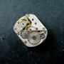 1pcs 13x18mm real vintage used steam punk rectangular watch gear movement antiqued silver cabochon DIY supplies 1830056