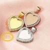 Halo Heart Keepsake Breast Milk Bezel Settings for Resin Solid 14K Gold DIY Pendant Bezel 1431121-1