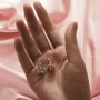 Keepsake Breast Milk Ball Flower Pin Pendant Settings for Half Drilled Pearl Bead,Solid 14K 18K Gold Pendant,DIY Pendant Supplies 1431510