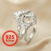 7x9MM Oval Prong Ring Settings Stackable Solid 925 Sterling Silver Rose Gold Plated Stacker Ring Bezel Set For Gemstone 1294403