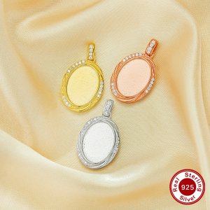 10x14MM Keepsake Breast Milk Resin Oval Bezel Pendant Settings,Solid 925 Sterling Silver Rose Gold Plated Pendant Charm,Vintage Styles Pendant,DIY Pendant Supplies 1421267