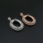 1Pcs 10x14MM Oval Prong Pendant Settings Double Halo Rose Gold Plated Solid 925 Sterling Silver Charm Bezel Tray DIY Supplies for Gemstone 1421147