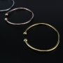 1Pcs Silver Gold Plated Brass Double Balls End Wire Bracelet Bangle DIY Beading Supplies 1900226