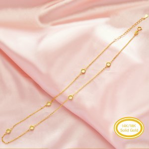 Six Stones 4MM Keepsake Breast Milk Resin Round Bezel Necklace Settings,Solid 14K 18K Gold Necklace,Minimalist DIY Necklace Supplies 1320053