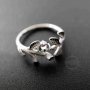 1Pcs 4MM Round Cz Stone Prong Setting Tree Branch Leaf 925 Sterling Silver Bezel Tray Adjustable Ring Settings 1212037