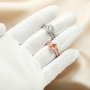 6x8MM Pear Prong Ring Settings Keepsake Breast Milk Resin Stackable Solid 925 Sterling Silver Rose Gold Plated Stacker Ring DIY Set 1294411