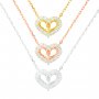 4x6MM Double Stones Pear Prong Pendant Settings,Heart Solid 925 Sterling Silver Necklace,DIY Jewelry With Necklace Chain 16''+2'' 1431243