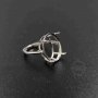 1Pcs 8X10-10X14-13X18MM Oval Simple Cz Stone Prong Setting Elegant 925 Sterling Silver Bezel Tray Adjustable Ring Settings 1222013