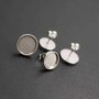 10pcs 6-12MM Silver Stainless Steel Round Bezel Studs Earrings Settings DIY Jewelry Supplies Findings 1702174