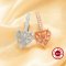 10MM Heart Prong Hoop Earrings Settings,Solid 925 Sterling Silver Rose Gold Plated Earrings,DIY Earring Supplies For Gemstone 1706143