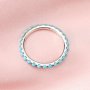 2MM Dainty December Birthstone Eternity Ring Turquoise Wedding Engagement Full Band Stackable Ring Solid 14K Gold Ring 1294291