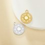 5MM Keepsake Breast Milk Resin Round Bezel Pendant Settings,Vintage Yellow Gold Plated Stainless Steel Pendant Charm,DIY Pendant Blank 1411429