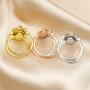 Keepsake Breast Milk Resin Round Ring Settings Stackable 8MM Main Stone Solid 925 Sterling Silver Rose Gold Plated DIY Ring Bezel 1294345