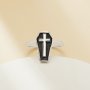Heavy Coffin Cross Stainless Steel Ring,Stainless Steel Baptism Ring,Coffin Cross Religious Ring,Men's Ring,DIY Ring Supplies 1295011