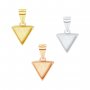 9MM Keepsake Breast Milk Resin Triangle Pendant Bezel Settings,Solid 925 Sterling Silver Rose Gold Plated Charm,DIY Pendant Supplies 1431242