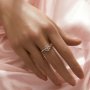 5 Stones 3MM Round Prong Ring Settings,Solid 14K 18K Gold Ring,Flower Round Ring,DIY Ring Supplies For Gemstone 1212136