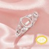 Oval Prong Ring Settings,Bypass Shank Solid 14K 18K Gold Ring,Tree Branch Leaf Art Deco Solid Back Ring,DIY Ring Supplies 1222147