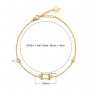 5x7MM Rectangle Prong Bezel Bracelet Settings,Solid 925 Sterling Silver Rose Gold Plated Bracelet,Minimalism Bracelet,DIY Bracelet Supplies 6.29''+1.57'' 1900302