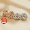 4x6MM Double Halo Oval Studs Earrings Settings Solid 925 Sterling Silver Rose Gold Plated DIY Supplies for Gemstone 1706093