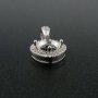 1Pcs 6.5MM Round Prong Pendant Settings Solid 925 Sterling Silver Gesmtone Charm Bezel Tray DIY Supplies 1411253