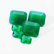 1Pcs Emerald Cut Rectangle Faceted Dyed Green Agate Semi-precious Gemstone for DIY Jewelry Supplies 4170020