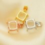 8MM Cushion Square Prong Pendant Settings,Solid 925 Sterling Silver Rose Gold Plated Charm,Simple Charm,DIY Pendant Bezel For Gemstone 1431208