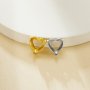 8MM Heart Prongs Bezel Pendant Settings,Yellow Gold Plated Stainless Steel Pendant Charm,Minimalist Heart Pendant,Simple Pendant Blank fro Faceted Stone 1431452