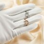 6x8MM Halo Oval Cat Prong Ring Settings Solid 925 Sterling Silver Rose Gold Plated Ring Bezel DIY Supplies 1224117