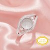 Keepsake Breast Milk Resin Round Ring Bezel Settings,Split Shank Solid 14K 18K Gold Ring,Eye Shape Art Deco Solid Back Ring,DIY Ring Supplies 1212132