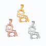 5x7MM Oval Prong Pendant Settings,Mama Cow Solid 925 Sterling Silver Rose Gold Plated Pendant Charm,DIY Pendant Supplies For Gemstone 1431249