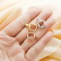 10MM Square Prong Pendant Settings,Simple Solid 925 Sterling Silver Rose Gold Plated Charm,Luxury Pendant Blank Settings,DIY Pendant Charm Tray 1431168