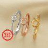 3-6MM Round Prong Ring Settings Solid 925 Sterling Silver Rose Gold Plated Ring Bezel For DIY Gemstone Jewelry Supplies 1215027