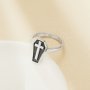 Heavy Coffin Cross Stainless Steel Ring,Stainless Steel Baptism Ring,Coffin Cross Religious Ring,Men's Ring,DIY Ring Supplies 1295011
