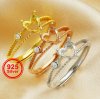 6MM Heart Prong Bezel Ring Settings Solid 925 Sterling Silver Rose Gold Plated Band Love Memory Jewelry DIY Ring Supplies 1294381