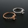 1Pcs 5x7MM Oval Bezel Simple Shank Rose Gold Plated Solid 925 Sterling Silver Adjustable Prong Ring Settings Blank for Gemstone 1224034