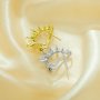 Five Stones Round Pin Hoops Earrings Settings for 2.5MM 3MM 3.5MM 4MM 5MM Half Drilled Pearl Bead,Solid 925 Sterling Silver Gold Plated Earrings,DIY Earrings Supplies 1706221