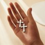 Keepsake Breast Milk Resin Cross Bezel Pendant Settings,Stainless Steel Silver Cross Pendant Charm,DIY Pendant Blank 1431466