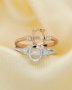 6x8MM Oval Prong Ring Settings,Angel Wing Ring,Art Deco Solid 925 Sterling Silver Rose Gold Plated Ring,DIY Ring Bezel Supplies 1224170