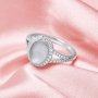 Keepsake Oval Halo Breast Milk Resin Bezel Ring Settings Solid 14K 18K Gold Ring with Moissanite DIY Supplies 1222094
