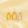 Pear Prong Pendant Bezel Settings,Solid 925 Sterling Silver Rose Gold Plated Pendant Charm,CZ Stone Art Deco Pendant,DIY Pendant Charm Tray Supplies 1431480