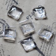 20pcs 10MM transparent square shape glass cabochon,pendant setting cabochon4140006